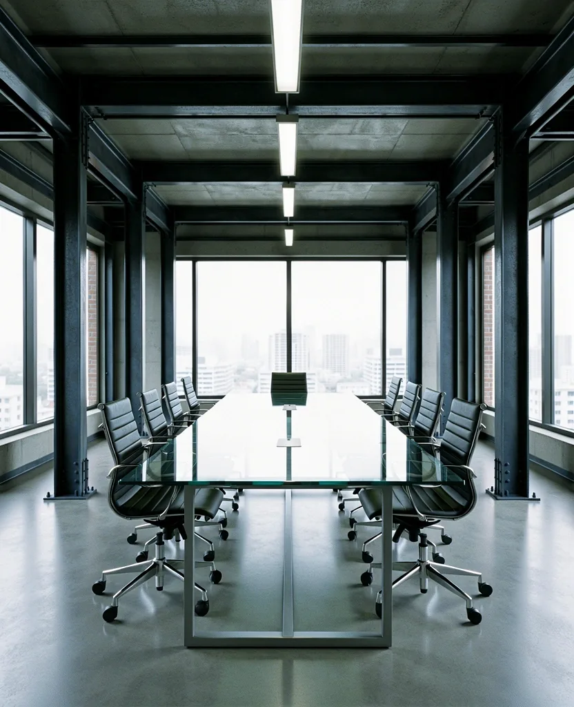 Structural steel and architectural glass detail